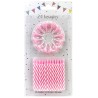 24 BOUGIES ROSES AVEC 12 BOBECHES 24 BOUGIES ROSES AVEC 12 BOBECHES