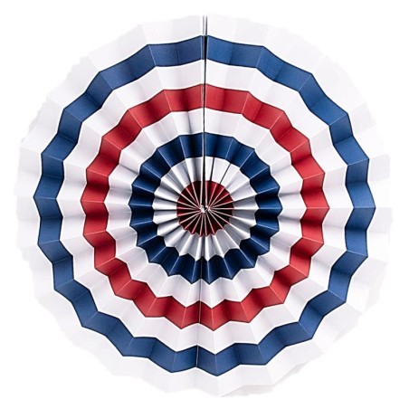 ROSETTE OU ROSACE EN PAPIER TRICOLORE BLEU BLANC ROUGE 30 CM