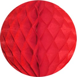 BOULE ALVEOLEE EN PAPIER ROUGE 20 CM