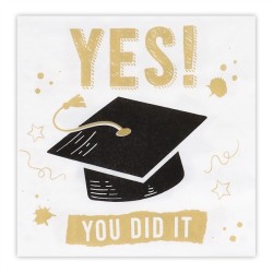 16 SERVIETTES  GRADUATION (YES ! YOU DID IT ) 33 X 33 CM