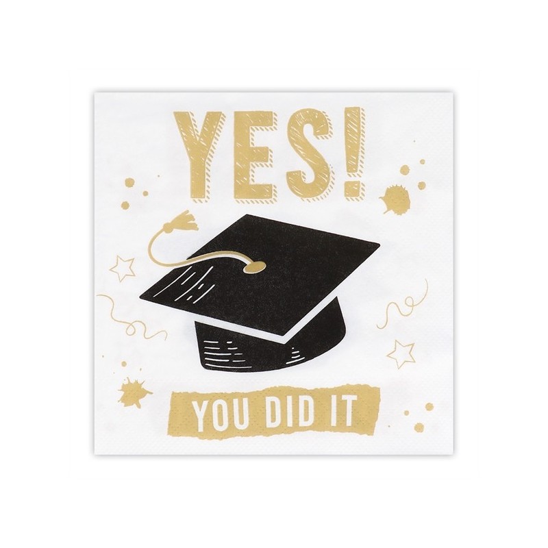 16 SERVIETTES  GRADUATION (YES ! YOU DID IT ) 33 X 33 CM  16 SERVIETTES  GRADUATION (YES ! YOU DID IT ) 33 X 33 CM
