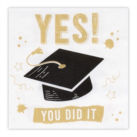 16 SERVIETTES  GRADUATION (YES ! YOU DID IT ) 33 X 33 CM 
