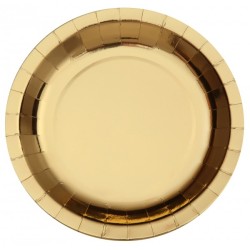 10 ASSIETTES BRILLANTES OR 26.5 CM