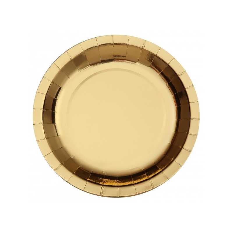 10 ASSIETTES BRILLANTES OR 26.5 CM