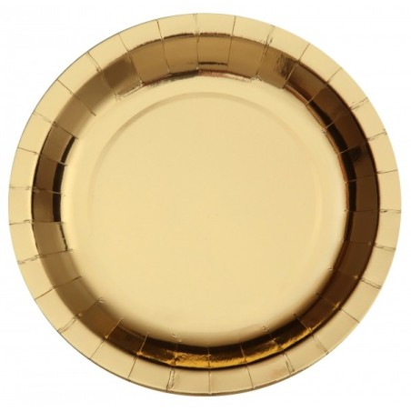 10 ASSIETTES BRILLANTES OR 26.5 CM