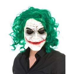 MASQUE CLOWN JOKER CHEVEUX VERT ET GRAND SOURIRE