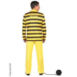 DEGUISEMENT PRISONNIER DALTON NOIR/JAUNE PANTALON JAUNE TAILLE M