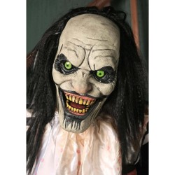 DECORATION HALLOWEEN CLOWN EFFRAYANT NOIR RAYE BLANC TENANT UN ENFANT 213 CM 