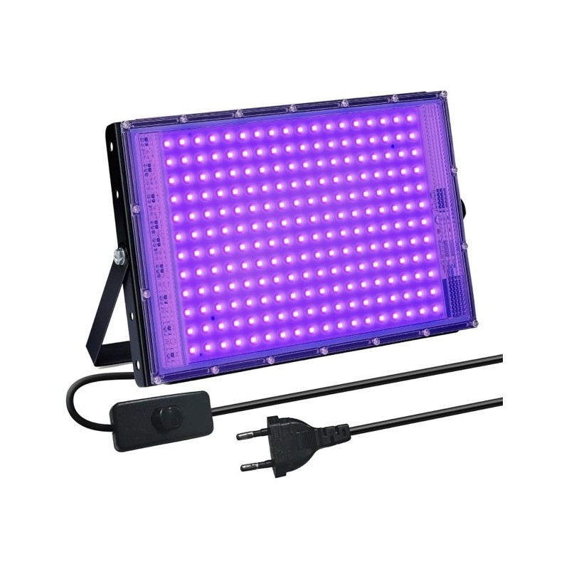PROJECTEUR 216 LEDS IP 65 LUMIERE NOIRE 150W 31x18 CM AVEC INTERRUPTEUR PROJECTEUR 216 LEDS IP 65 LUMIERE NOIRE 150W 31x18 CM AVEC INTERRUPTEUR