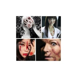 TATOUAGES EPHEMERES CICATRICES HALLOWEEN 6 MODELES DIFFERENTS