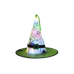 CHAPEAU  DE SORCIERE AVEC LUMIERES LED 4 COULEURS DIFFERENTES