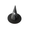 CHAPEAU  DE SORCIERE ENFANT NOIR MOTIF ARAIGNEE CHAUVE SOURIS OU CITROUILLE