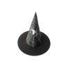 CHAPEAU DE SORCIERE ENFANT NOIR MOTIF ARAIGNEE CHAUVE SOURIS OU CITROUILLE