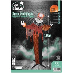 DECORATION HALLOWEEN CLOWN MALEFIQUE ORANGE NOIR SON  LUMIERE ET ANIME 166 CM