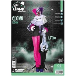 DECORATION HALLOWEEN CLOWN ROSE NOIR TENANT UN ENFANT SON  LUMIERE ET ANIME