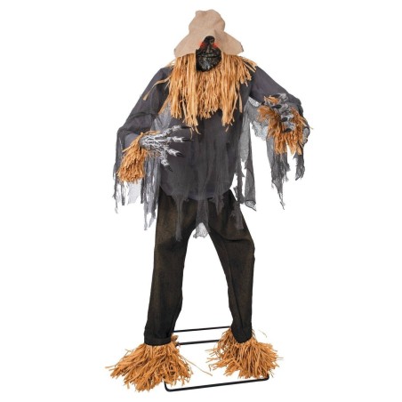 DECORATION HALLOWEEN EPOUVANTAIL SUR PIED SON  LUMIERE ET ANIME 180 CM