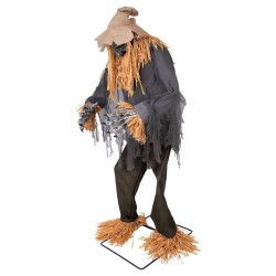 DECORATION HALLOWEEN EPOUVANTAIL SUR PIED SON  LUMIERE ET ANIME 180 CM