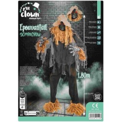 DECORATION HALLOWEEN EPOUVANTAIL SUR PIED SON  LUMIERE ET ANIME 180 CM