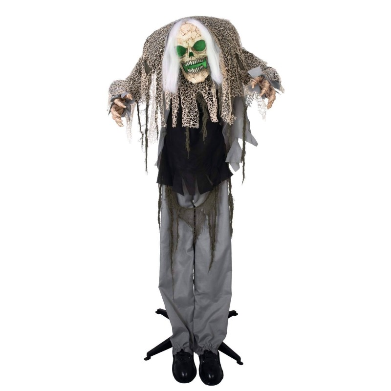 DECORATION HALLOWEEN SQUELETTE MONSTRE BOSSU SON  LUMIERE ET ANIME 160 CM
