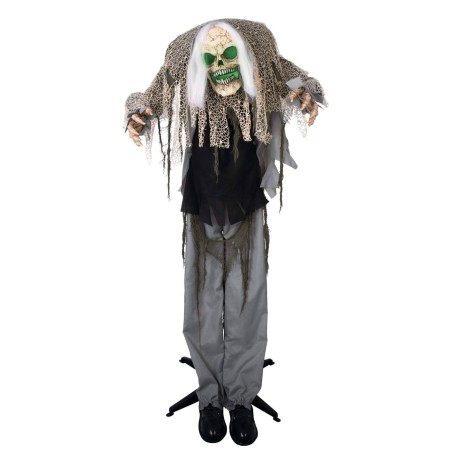 DECORATION HALLOWEEN SQUELETTE MONSTRE BOSSU SON  LUMIERE ET ANIME 160 CM