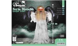 DECORATION HALLOWEEN FURIE BLANCHE ANGE DE LA MORT SON LUMIERE ET ANIME 170 CM