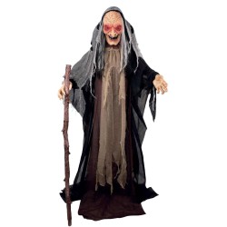 DECORATION HALLOWEEN SORCIERE  SON  LUMIERE ET ANIME 153 CM