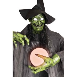 DECORATION HALLOWEEN SORCIERE XXL BOULE DE CRISTAL SON  LUMIERE ET ANIME 305 CM