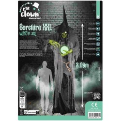 DECORATION HALLOWEEN SORCIERE XXL BOULE DE CRISTAL SON  LUMIERE ET ANIME 305 CM
