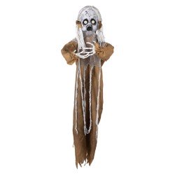 DECORATION HALLOWEEN POUPEE EFFRAYANTE A SUSPENDRE SON  LUMIERE ET ANIME 120 CM