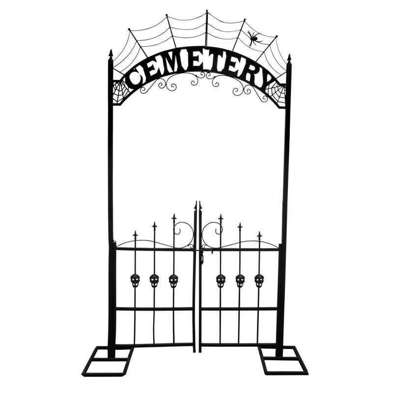 DECORATION HALLOWEEN ARCHE METAL ENTREEOU PORTAIL DE CIMETIERE 270 CM
