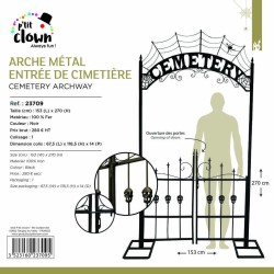 DECORATION HALLOWEEN ARCHE METAL ENTREEOU PORTAIL DE CIMETIERE 270 CM