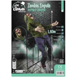 DECORATION HALLOWEEN ZOMBIE EMPALE SON  LUMIERE ET ANIME 140 CM