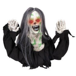 DECORATION HALLOWEEN ZOMBIE RAMPANT SON  LUMIERE ET ANIME 35 CM