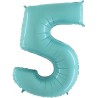 BALLON METALLIQUE CHIFFRE 5 BLEU PASTEL 66 CM BALLON METALLIQUE CHIFFRE 5 BLEU PASTEL 66 CM