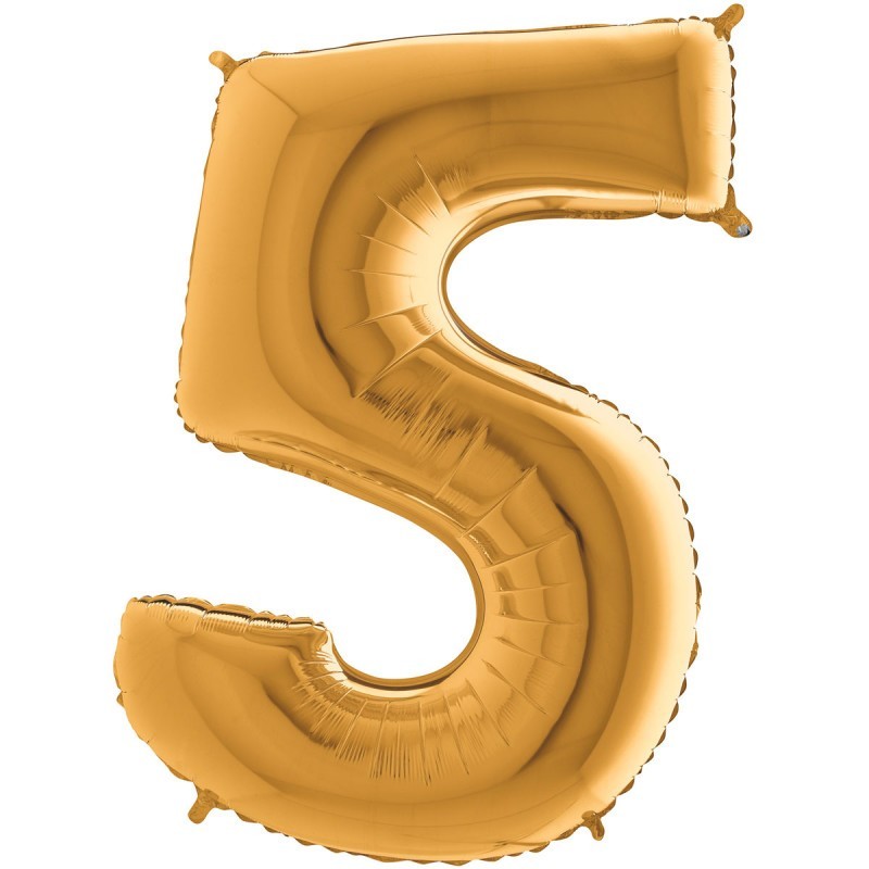 BALLON METALLIQUE CHIFFRE 5 OR 66 CM BALLON METALLIQUE CHIFFRE 5 OR 66 CM