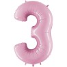 BALLON METALLIQUE CHIFFRE 3 ROSE PASTEL 66 CM BALLON METALLIQUE CHIFFRE 3 ROSE PASTEL 66 CM