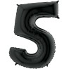 BALLON METALLIQUE CHIFFRE 5 NOIR 66 CM BALLON METALLIQUE CHIFFRE 5 NOIR 66 CM