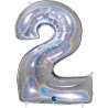 BALLON METALLIQUE CHIFFRE 2 HOLOGRAPHIQUE 66 CM BALLON METALLIQUE CHIFFRE 2 HOLOGRAPHIQUE 66 CM