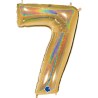 BALLON METALLIQUE CHIFFRE 7 OR HOLOGRAPHIQUE GLITTER 102 CM BALLON METALLIQUE CHIFFRE 7 OR HOLOGRAPHIQUE GLITTER 102 CM