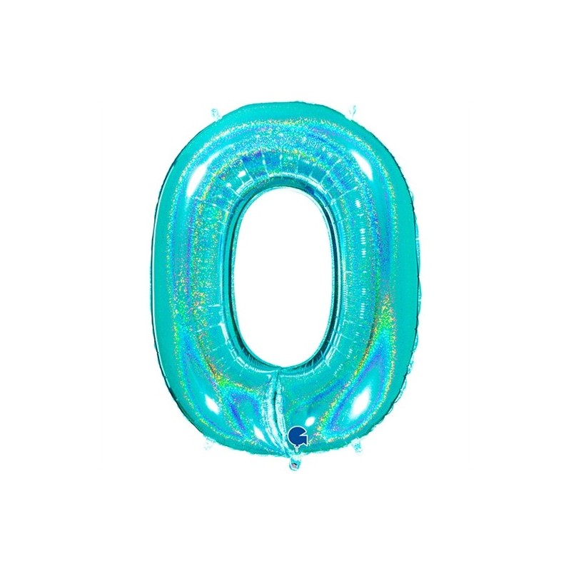 BALLON METALLIQUE CHIFFRE 0 TIFFANY HOLOGRAPHIQUE 102 CM BALLON METALLIQUE CHIFFRE 0 TIFFANY HOLOGRAPHIQUE 102 CM