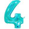BALLON METALLIQUE CHIFFRE 4 TIFFANY HOLOGRAPHIQUE 102CM BALLON METALLIQUE CHIFFRE 4 TIFFANY HOLOGRAPHIQUE 102CM