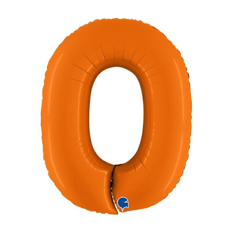 BALLON METALLIQUE CHIFFRE 0 ORANGE MAT 102 CM  BALLON METALLIQUE CHIFFRE 0 ORANGE MAT 102 CM