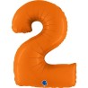 BALLON METALLIQUE CHIFFRE 2 ORANGE MAT 102 CM  BALLON METALLIQUE CHIFFRE 2 ORANGE MAT 102 CM