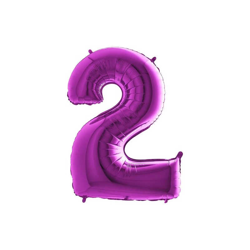 BALLON METALLIQUE CHIFFRE 2 VIOLET 102 CM BALLON METALLIQUE CHIFFRE 2 VIOLET 102 CM