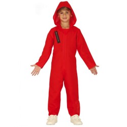 DEGUISEMENT BRAQUEUR OU VOLEUR COMBINAISON ROUGE ENFANT  TAILLE 7-9 ANS