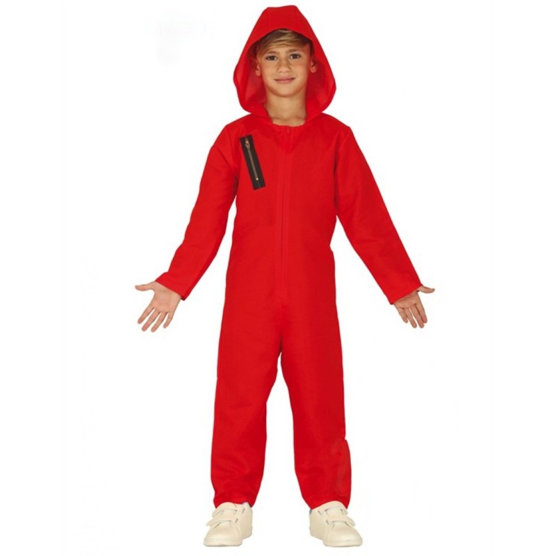 DEGUISEMENT BRAQUEUR OU VOLEUR COMBINAISON ROUGE ENFANT  TAILLE 7-9 ANS  DEGUISEMENT BRAQUEUR OU VOLEUR COMBINAISON ROUGE ENFANT  TAILLE 7-9 ANS