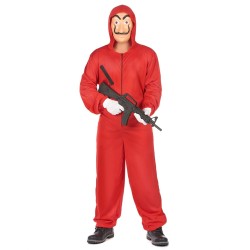 DEGUISEMENT BRAQUEUR OU VOLEUR COMBINAISON ROUGE TAILLE XXL