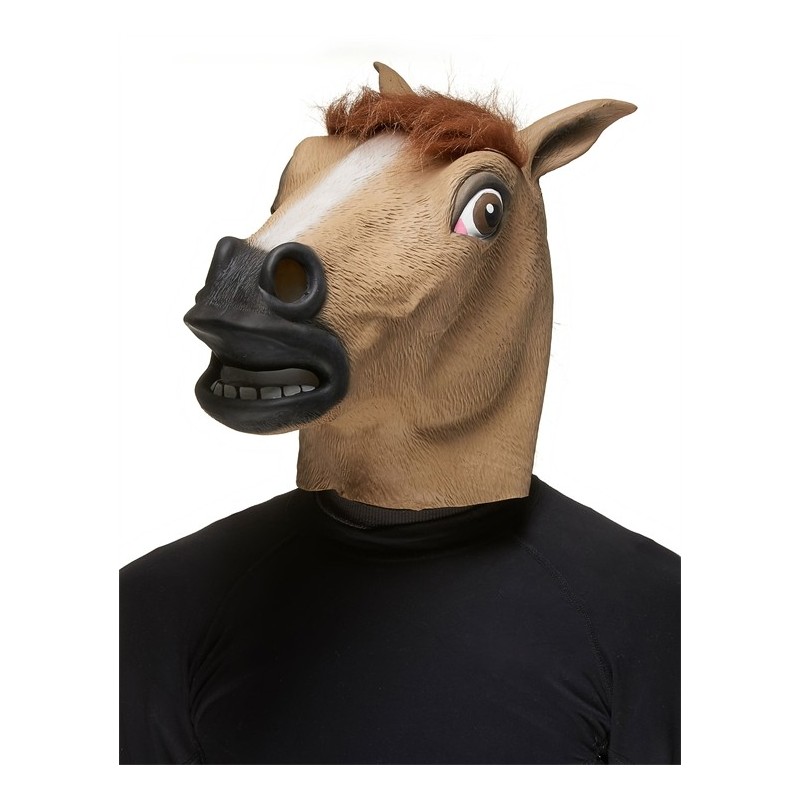 MASQUE LATEX CHEVAL BRUN OU MARRON MASQUE LATEX CHEVAL BRUN OU MARRON