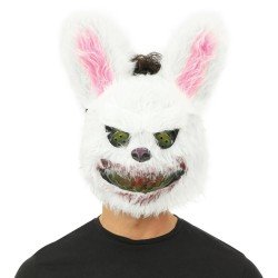 MASQUE DE LAPIN DIABOLIQUE TUEUR BLANC BOUCHE EN SANG 