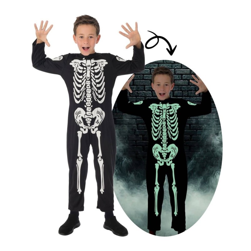DEGUISEMENT HALLOWEEN SQUELETTE PHOSPHORESCENT ENFANT TAILLE 7-9 ANS 